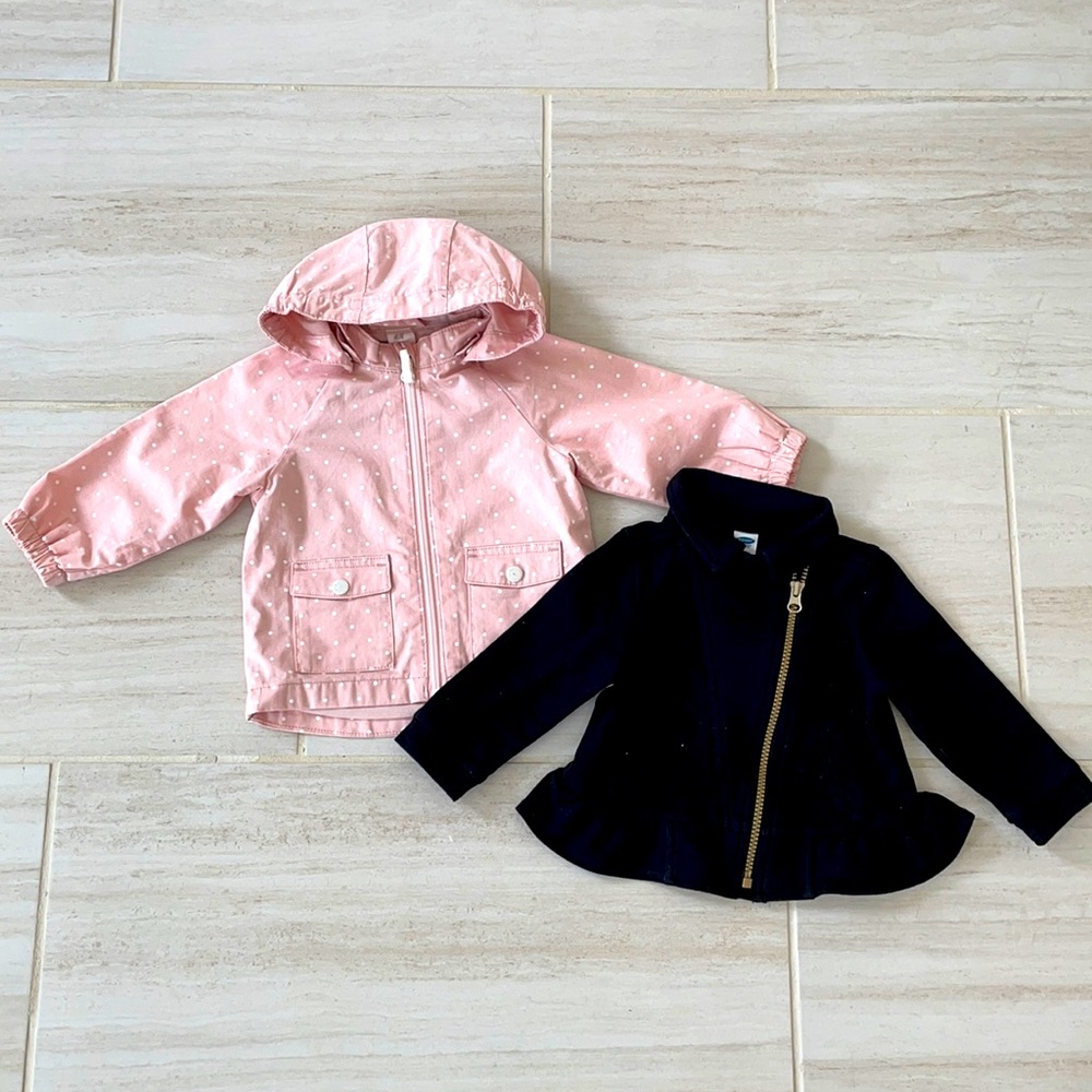Pink and white polka dot jacket and peplum light Jacket like sweater